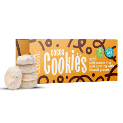 OstroVit - Cocoa Cookies with milk cream in milk glaze with pieces of biscuits 128 g