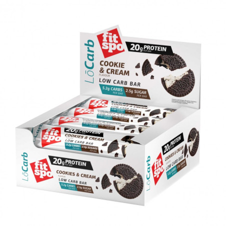 FitSpo - LoCarb Bar - Cookie&Cream 12x60G