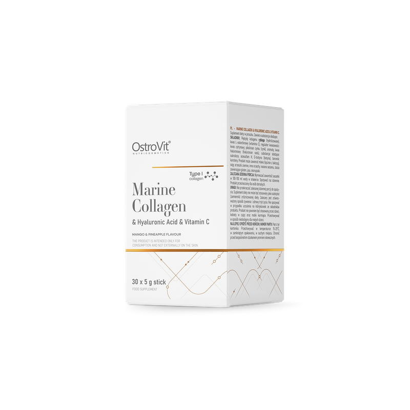 OstroVit - Marine Collagen + Hyaluronic Acid + Vitamin C 5 g x 30 BOX mango with pineapple