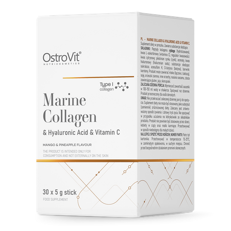 OstroVit - Marine Collagen + Hyaluronic Acid + Vitamin C 5 g x 30 BOX mango with pineapple