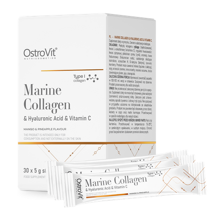 OstroVit - Marine Collagen + Hyaluronic Acid + Vitamin C 5 g x 30 BOX mango with pineapple