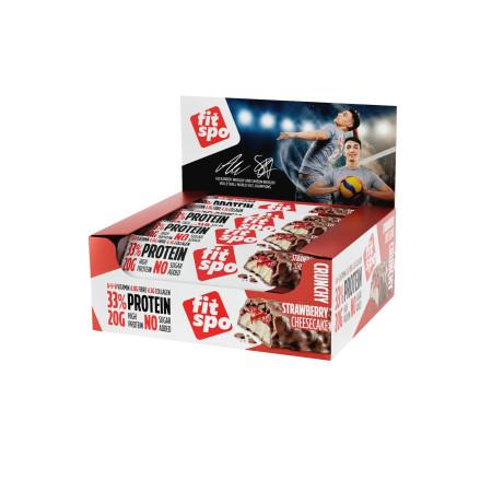 FitSpo - CRUNCHY Protein Bar - Strawberry Cheesecake 60G
