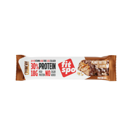 FitSpo - CRUNCHY Protein Bar - Peanut Butter & Caramel 60G