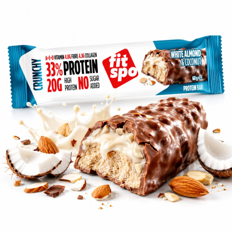 FitSpo - CRUNCHY Protein Bar - Coconut & Almond 60G