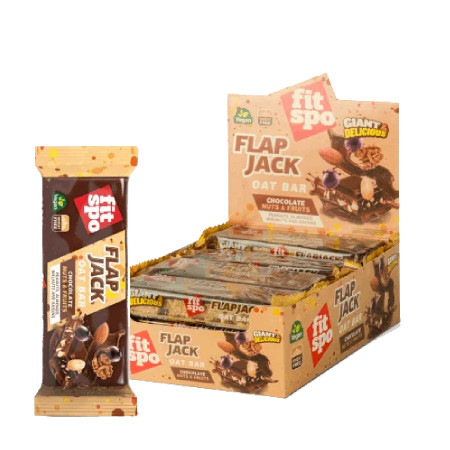 Ovsene ploščice FitSpo Flapjack 12×90 g | Čokolada, oreščki & sadje