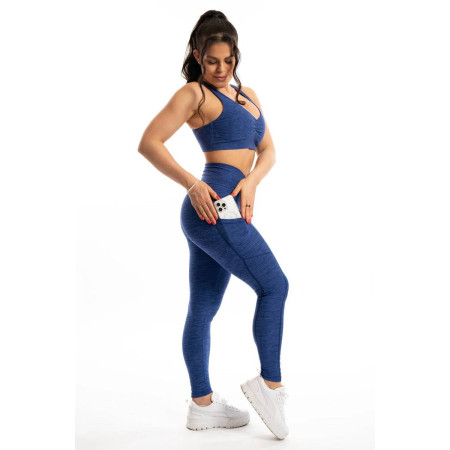 TIMME -  Leggings Level-Up "V Pocket" - Sapphire Blue