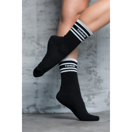 TIMME - Signature 3/4 terry socks - Black/White