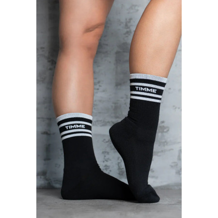 TIMME - Signature 3/4 terry socks - Black/White