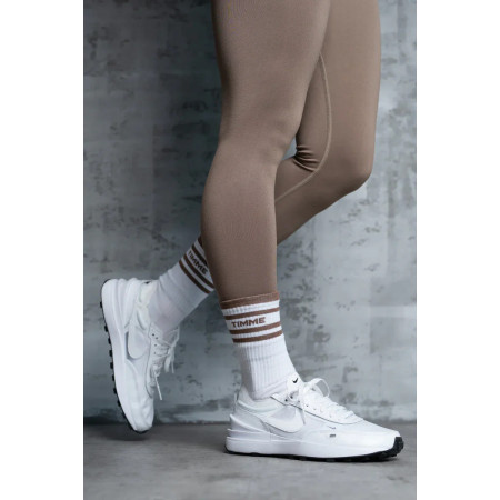 TIMME - Signature 3/4 terry socks - White/Brown