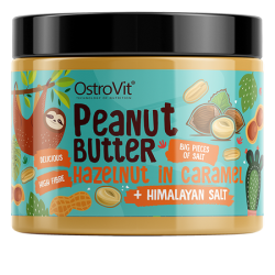 OstroVit - Peanut Butter + Hazelnut in Caramel + Himalayan Salt 500 g crunchy